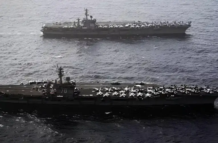 US Navy Supercarriers Conduct Joint Operations in Middle East
