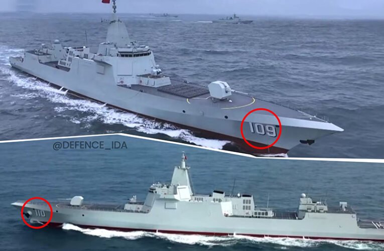 China’s Type 055 Destroyers Hull 109 and 110 Make Official Debut